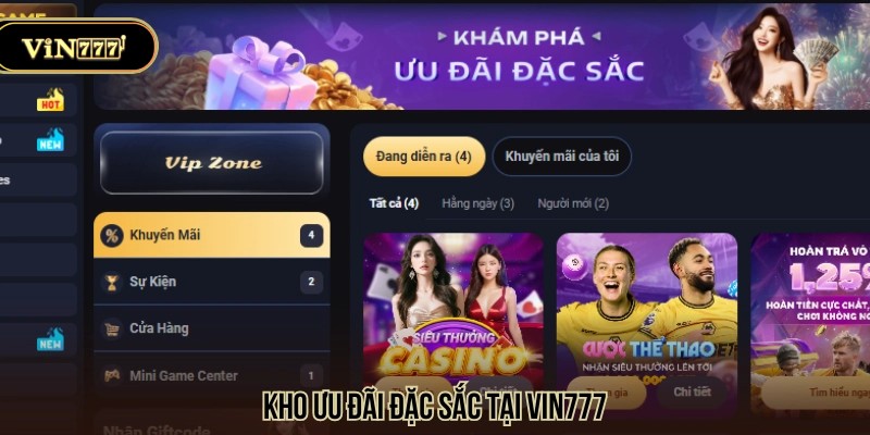 Khuyến mãi tại VIN777 hấp dẫn 